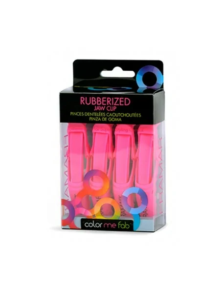Framar - Pinzas De Goma Rosa Para Cabello 4 Unidades