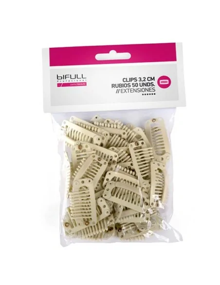 Bifull - Clips Extensiones 3.2 cm Rubios 50 Unidades