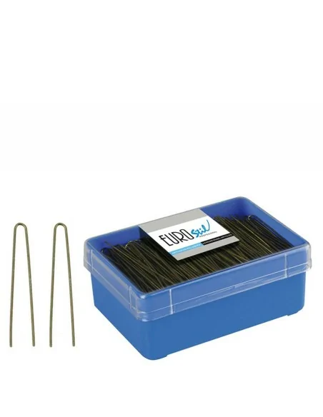 Eurostil - 01617 - Caja 400 Horquillas Moño Bronce 65 mm