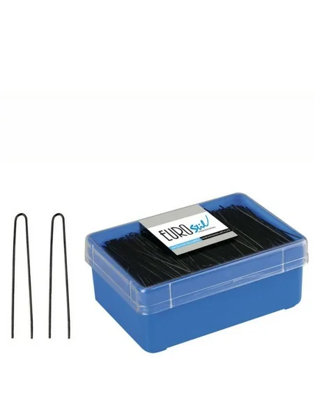 Eurostil - 01617/50 - Caja 400 Horquillas Moño Negro 65 mm