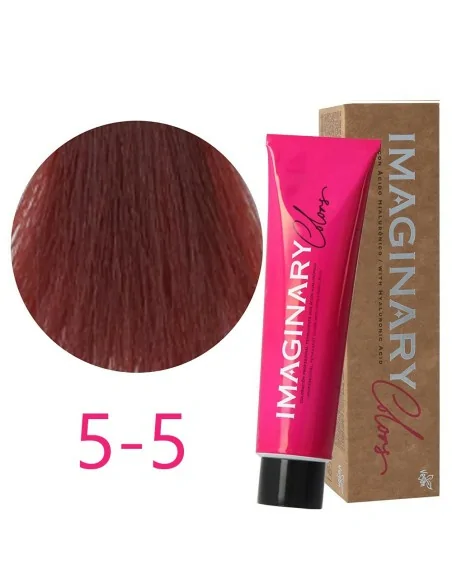 Cores Imaginárias - Corante Permanente Vermelho e Violeta 5-5 Castanho Claro Mogno 100 ml