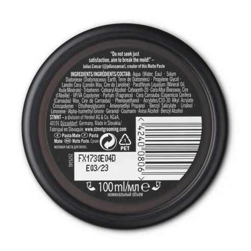STMNT - Julius Cvesar Matte Paste - Pasta Mate 100 ml