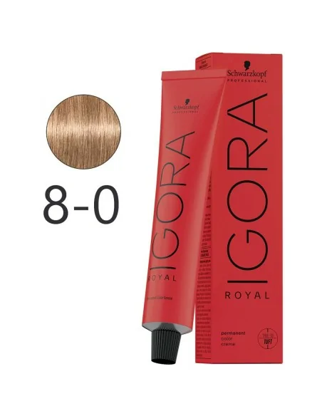 Schwarzkopf - Tinte Permanente Igora Royal 8-0 Rubio Claro Natural 60 ml