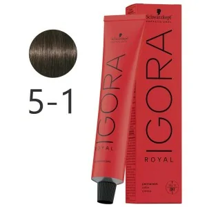 Schwarzkopf - Corante Permanente Igora Royal 5-1 Cinzas de Castanha Leve 60 ml
