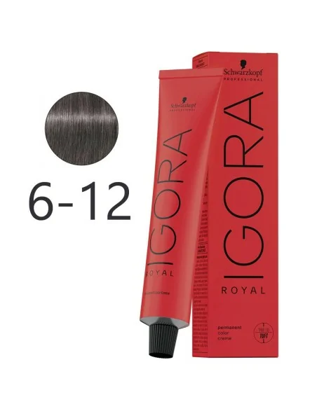Schwarzkopf - Tinte Permanente Igora Royal 6-12 Rubio Oscuro Ceniza Humo 60 ml