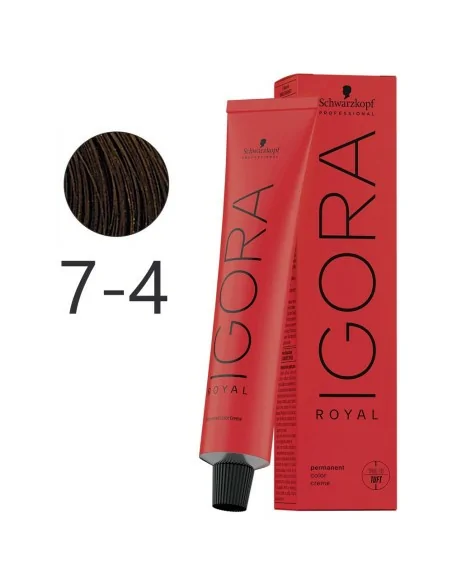 Schwarzkopf - Tinte Permanente Igora Royal 7-4 Rubio Medio Beige 60 ml