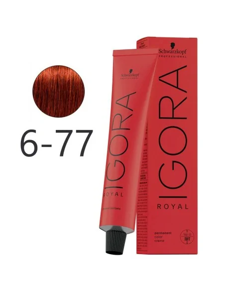 Schwarzkopf - Colorant Permanent Igora Royal 6-77 Blond Foncé Cuivre Intense 60 ml
