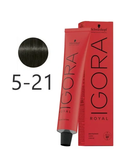 Schwarzkopf - Tinte Permanente Igora Royal 5-21 Castaño Claro Humo Ceniza 60 ml