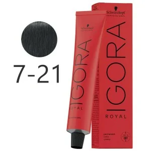Schwarzkopf - Corante Permanente Igora Royal 7-21 Loira Média Fumaça Cinzas 60 ml