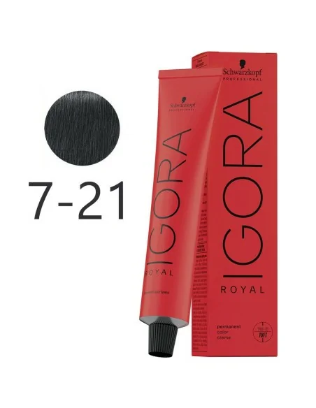 Schwarzkopf - Tintura Permanente Igora Royal 7-21 Bionda Medio Smoke Ash 60 ml