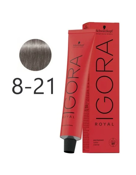 Schwarzkopf - Tinte Permanente Igora Royal 8-21 Rubio Claro Humo Ceniza 60 ml
