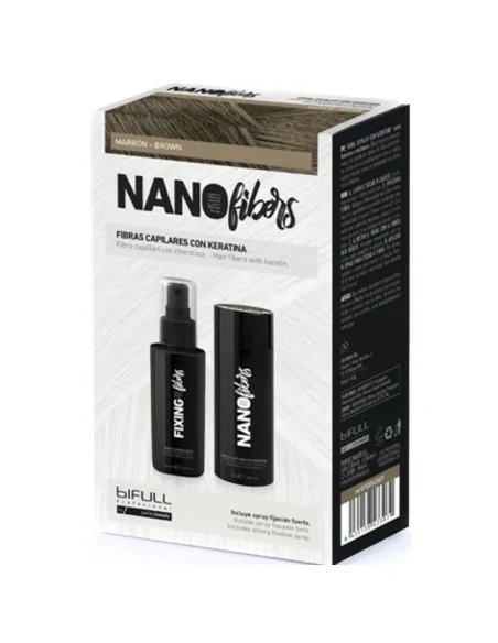 Bifull - Nano Fibras Capilares con Spray de Fijación Fuerte Color Marrón 100 ml + 25 g - BFEXT43306