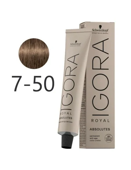 Schwarzkopf - Tinte Igora Royal Absolutes 7-50 Rubio Medio Dorado Natural 60 ml