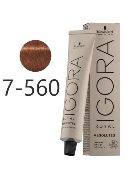 Schwarzkopf - Tinte Igora Royal Absolutes 7-560 Rubio Medio Dorado Marrón Natural 60 ml