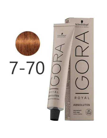 Schwarzkopf - Tinte Igora Royal Absolutes 7-70 Rubio Medio Cobrizo Natural 60 ml