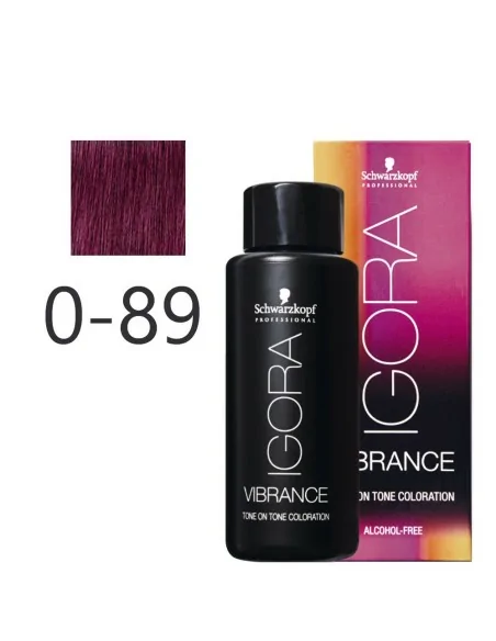 Schwarzkopf - Tonalizador Igora Vibrance 0-89 Concentrado Rojo Violeta 60 ml