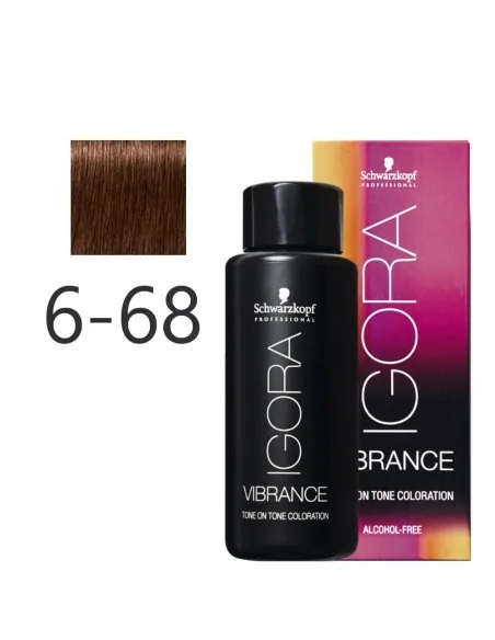 Schwarzkopf - Tonalizador Igora Vibrance 6-68 Rubio Oscuro Chocolate Rojo 60 ml