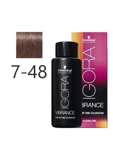 Schwarzkopf - Tonalizador Igora Vibrance 7-48 Rubio Medio Beige Rojo 60 ml