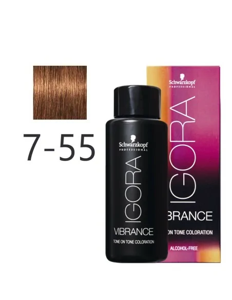 Schwarzkopf - Tonalizador Igora Vibrance 7-55 Rubio Medio Dorado Intenso 60 ml