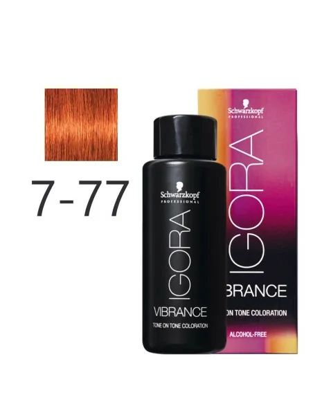 Schwarzkopf - Tonalizador Igora Vibrance 7-77 Rubio Medio Cobrizo Intenso 60 ml