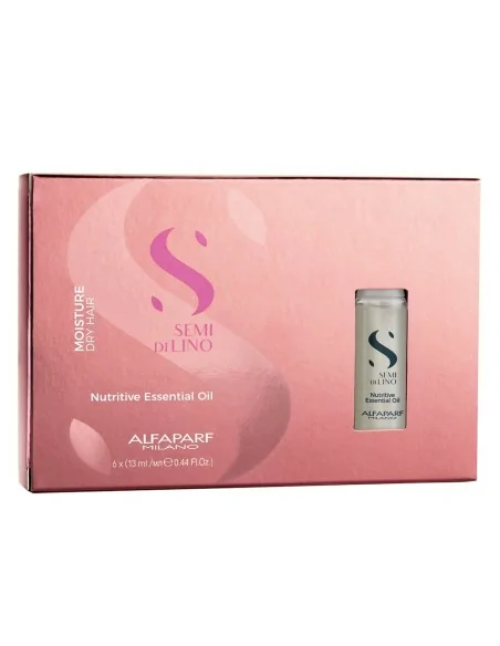 Alfaparf - Olio Essenziale Nutriente Semi di Lino Olio Essenziale Nutritivo Umidità 6 x 13 ml