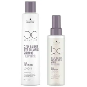 Schwarzkopf - Pack BC Bonacure Clean Balance Deep Cleansing Shampoo + Agua Anticontaminación 150 ml | Coserty.com