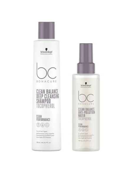 Schwarzkopf - Pack BC Bonacure Clean Balance Deep Cleansing Shampoo + Agua Anticontaminación 150 ml | Coserty.com