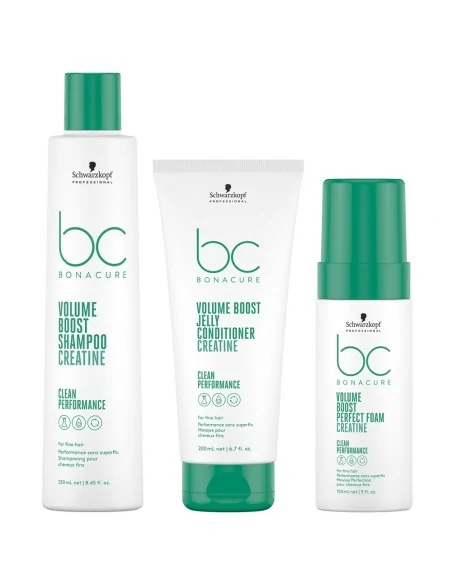 Schwarzkopf - Pack BC Bonacure Clean Volume Boost Champú 250 ml + Acondicionador 200 ml + Espuma Antiestática Perfecta 150 ml