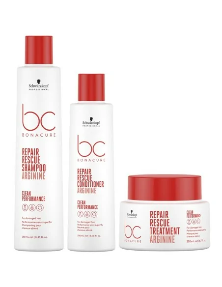 Schwarzkopf - Pack BC Bonacure Repair Rescue Champú 250 ml + Acondicionador 200 ml + Tratamiento 200 ml