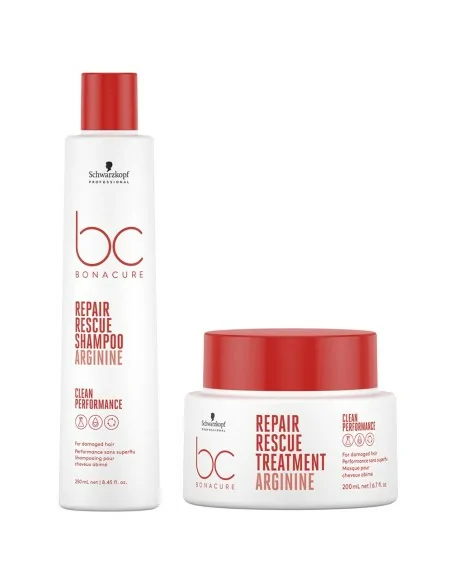 Schwarzkopf - Pack BC Bonacure Clean Repair Rescue Champú 250 ml + Tratamiento 200 ml