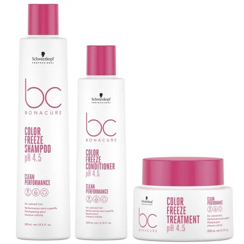 Schwarzkopf - Pack BC Bonacure Clean Color Freeze Shampoo 250 ml + Condizionatore 200 ml + Trattamento 200 ml