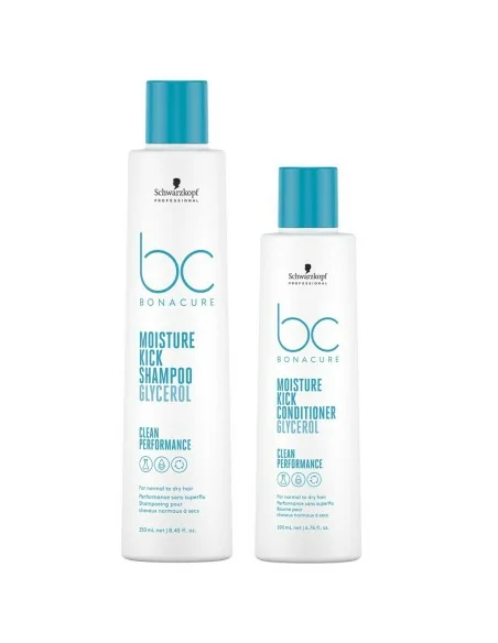 Schwarzkopf - Pack BC Bonacure Clean Moisture Kick Champú 250 ml + Acondicionador 200 ml