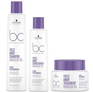 Schwarzkopf - Pack BC Bonacure Clean Frizz Away Shampoo 250 ml + Conditioner 200 ml + Treatment 200 ml
