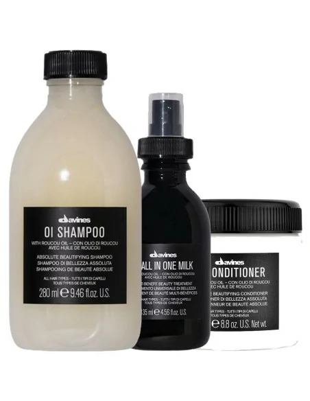 Davines - Pack OI Champú 280 ml + Acondicionador 250 ml + All-in-One Milk 135 ml