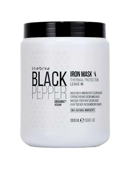 Inebrya - Mascarilla Fortificante Disciplinante Black Pepper Iron Mask 1000 ml