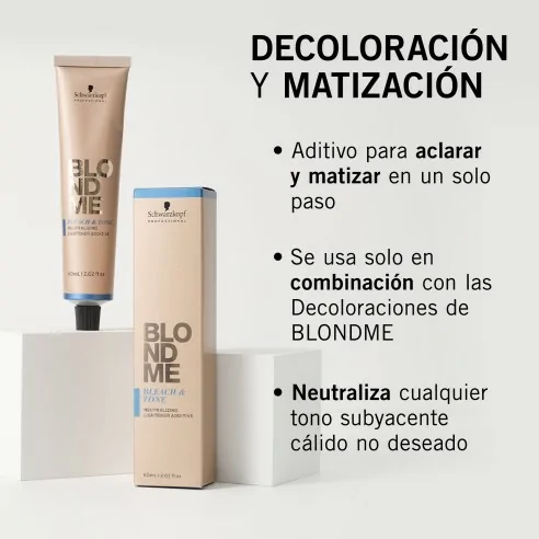 Schwarzkopf - Crema Decolorante y Matizadora BlondMe B-Ash Additive 60 ml