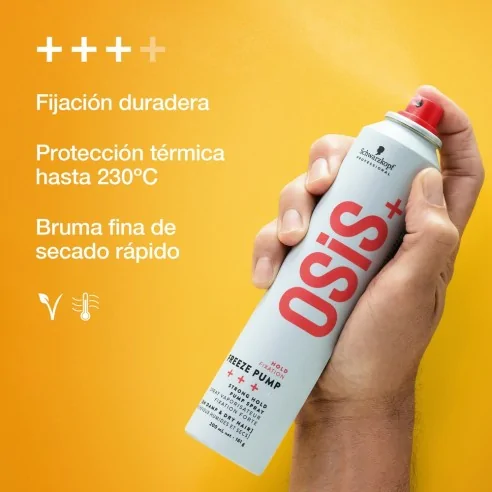 Schwarzkopf - Laca de Fijación Fuerte Sin Aerosol OSiS+ Freeze Pump 200 ml