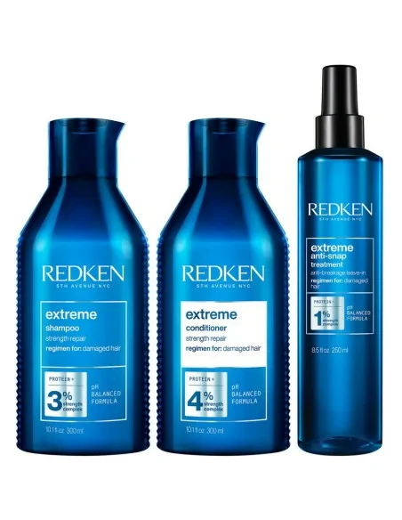 Redken - Pack Fortificante Extreme Champú 300 ml + Acondicionador 300 ml + Anti-Snap 250 ml