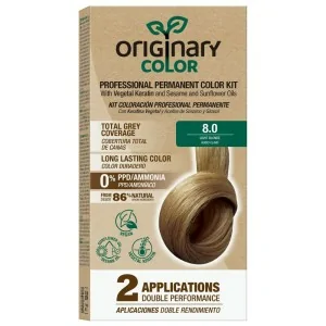 Originary Color - Kit de Coloración Profesional Permanente Color 8-0 Rubio Claro