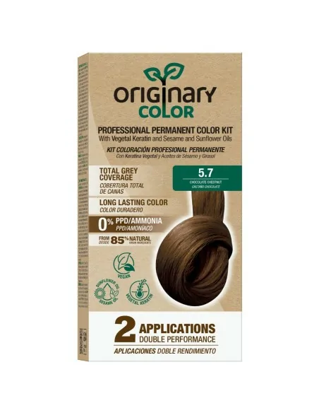 Originary Color - Kit de Coloración Profesional Permanente Color 5-7 Castaño Claro Marrón - 1 Unidad