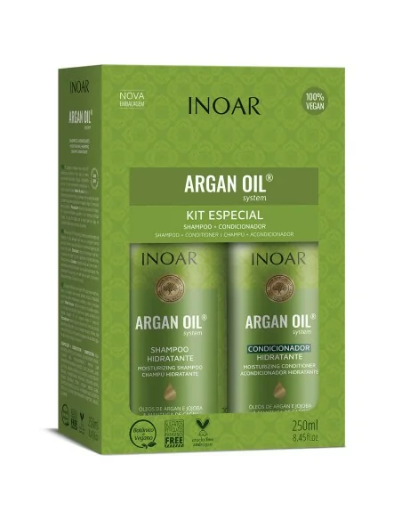 Inoar - Pack Hidratante Argan Oil Champú 250 ml + Acondionador 250 ml