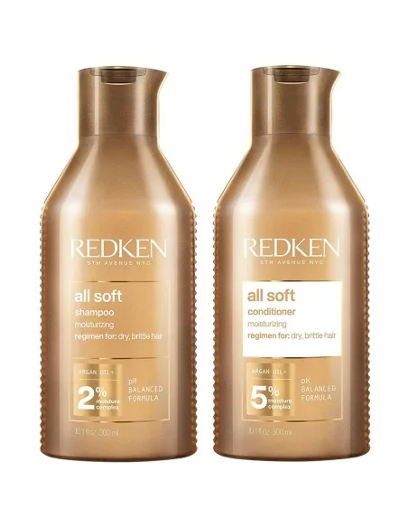 Redken - Pack Hidratante All Soft Champú 300 ml + Acondicionador 300 ml