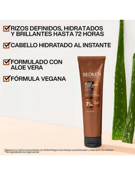 Redken - Tratamiento Hidratante Sin Enjuague All Soft Mega Curls Hydramelt 150 ml