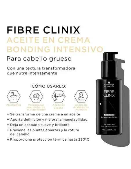 Schwarzkopf - Aceite en Crema Reparador Fibre Clinix Bonding Rich Cream-to-Oil 100 ml
