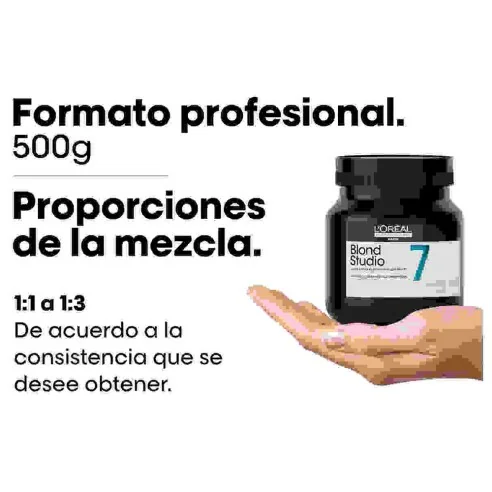 L'Oréal Professionnel - Decoloracion 7 Tonos Blond Studio Platinium Plus 500 g