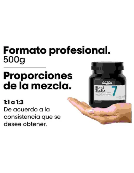 L'Oréal Professionnel - Decoloracion 7 Tonos Blond Studio Platinium Plus 500 g