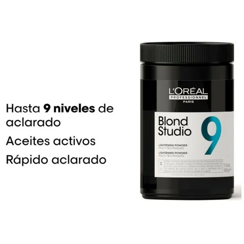 L'Oréal Professionnel - Decoloracion 9 Tonos Blond Studio Platinium Plus Multi-Técnicas 500 g