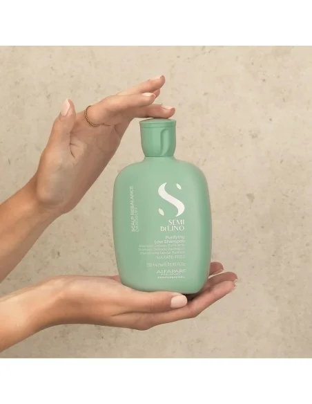 Alfaparf - Champú Anticaspa Semi di Lino Scalp Rebalance Purifying Low Shampoo 250 ml | Coserty.com