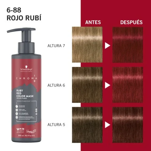 Schwarzkopf - Chroma Id Mascarilla Bonding De Color Rojo Rubi 6-88 - 300 ml