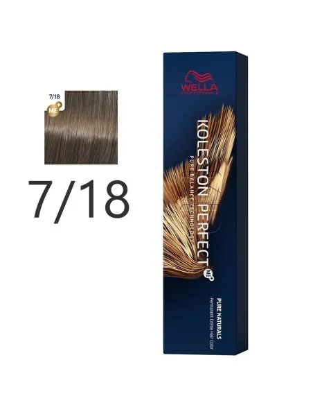 Wella - Permanent Creme Colour Koleston PerfectMe+ 7/18 Medium Blonde Ash Pearl 60 ml